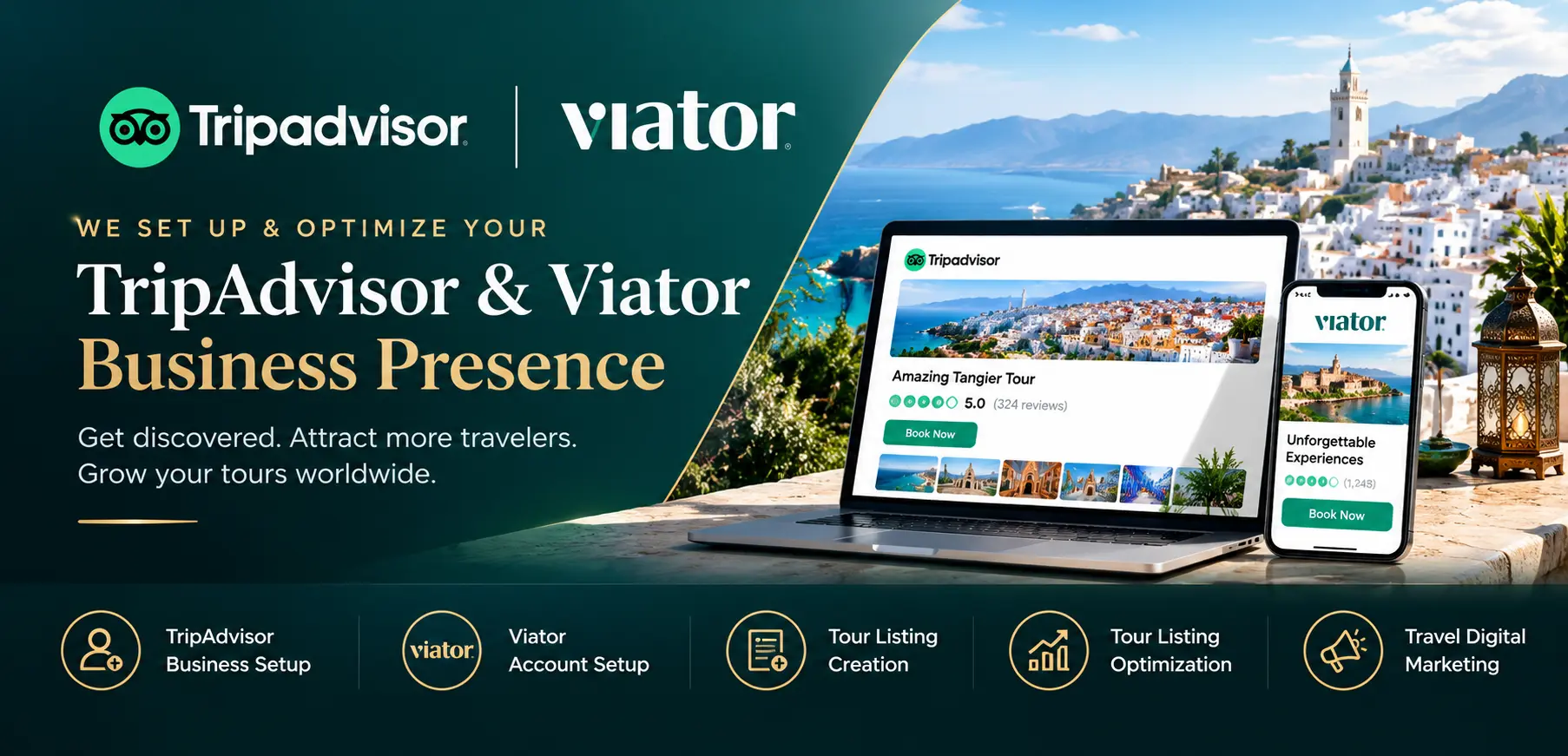 Acorlink Viator and Tripadvisor account setup services